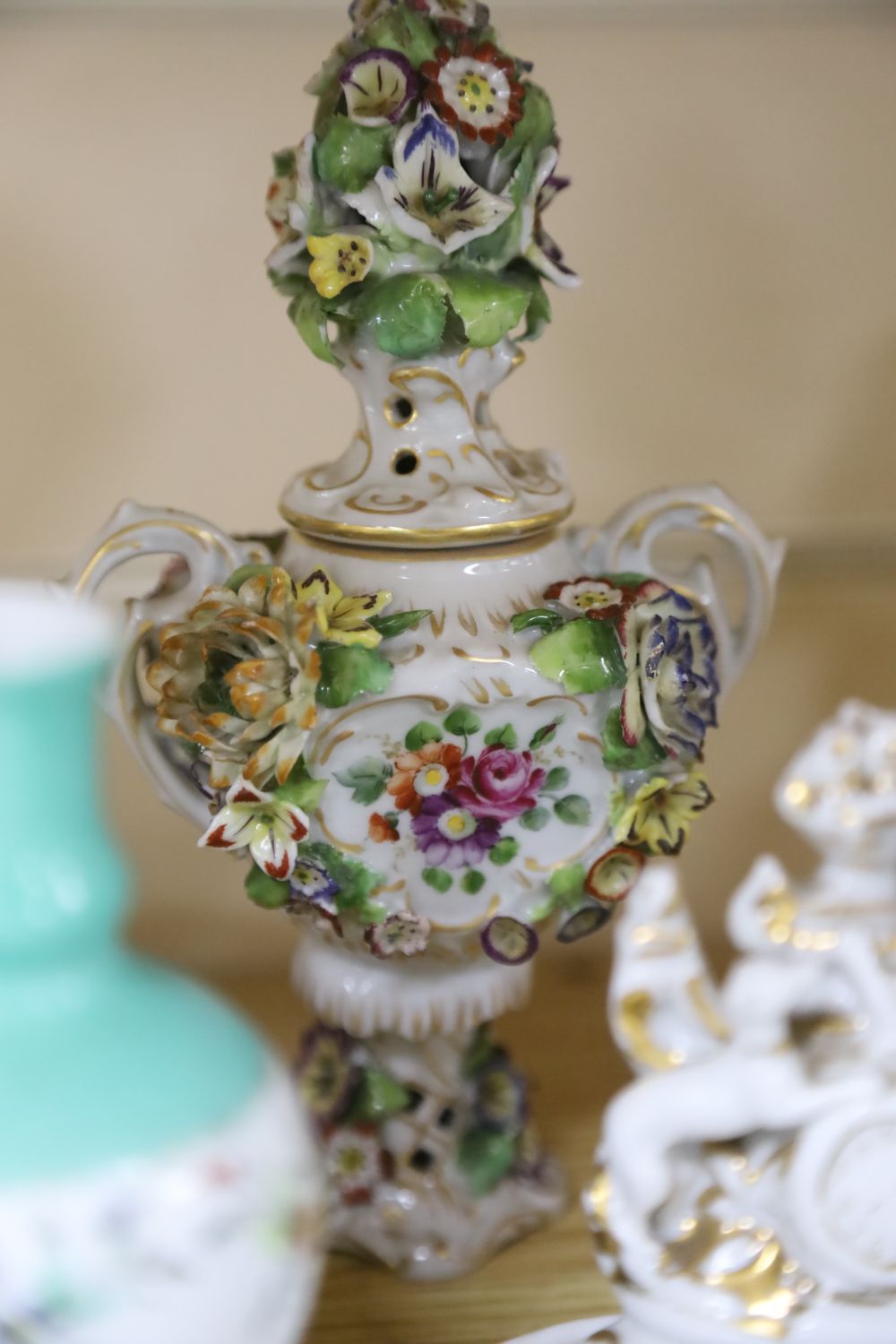 A group of Continental porcelain figures, vases and dishes, 19th/20th century